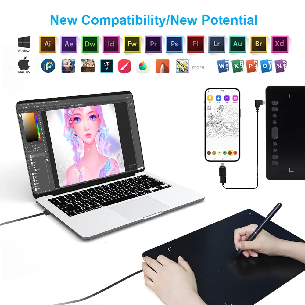 10" Graphics Pen Tablet for PC/Android UGEE Digital Drawing Tablet Writing 8192 Levels for kid Art Education