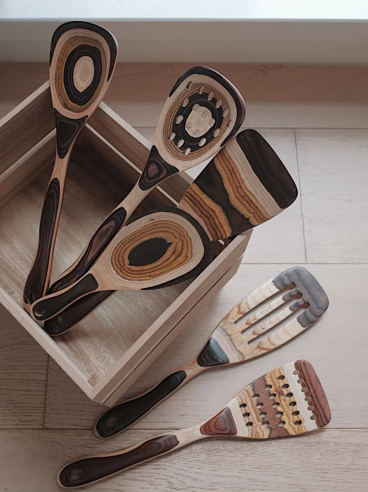 

【JFdesign Original Design】Ombre Wooden Spoon Spatula Turner Kitchenware Cooking Utensils