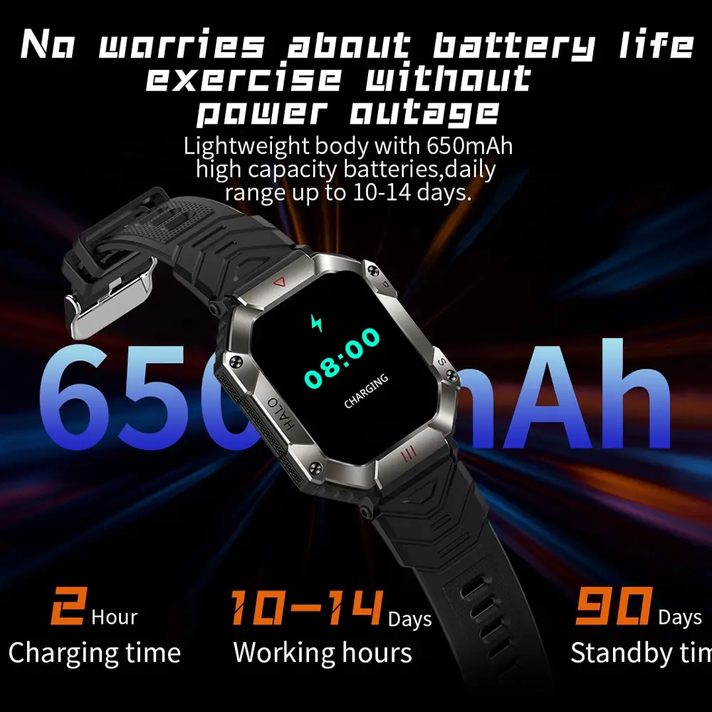 Smart Watch GEJIAN GPS Military Smart Watch Men For Android IOS Ftiness Watches Ip68 Waterproof 2.0 AI Voice Bluetooth Call