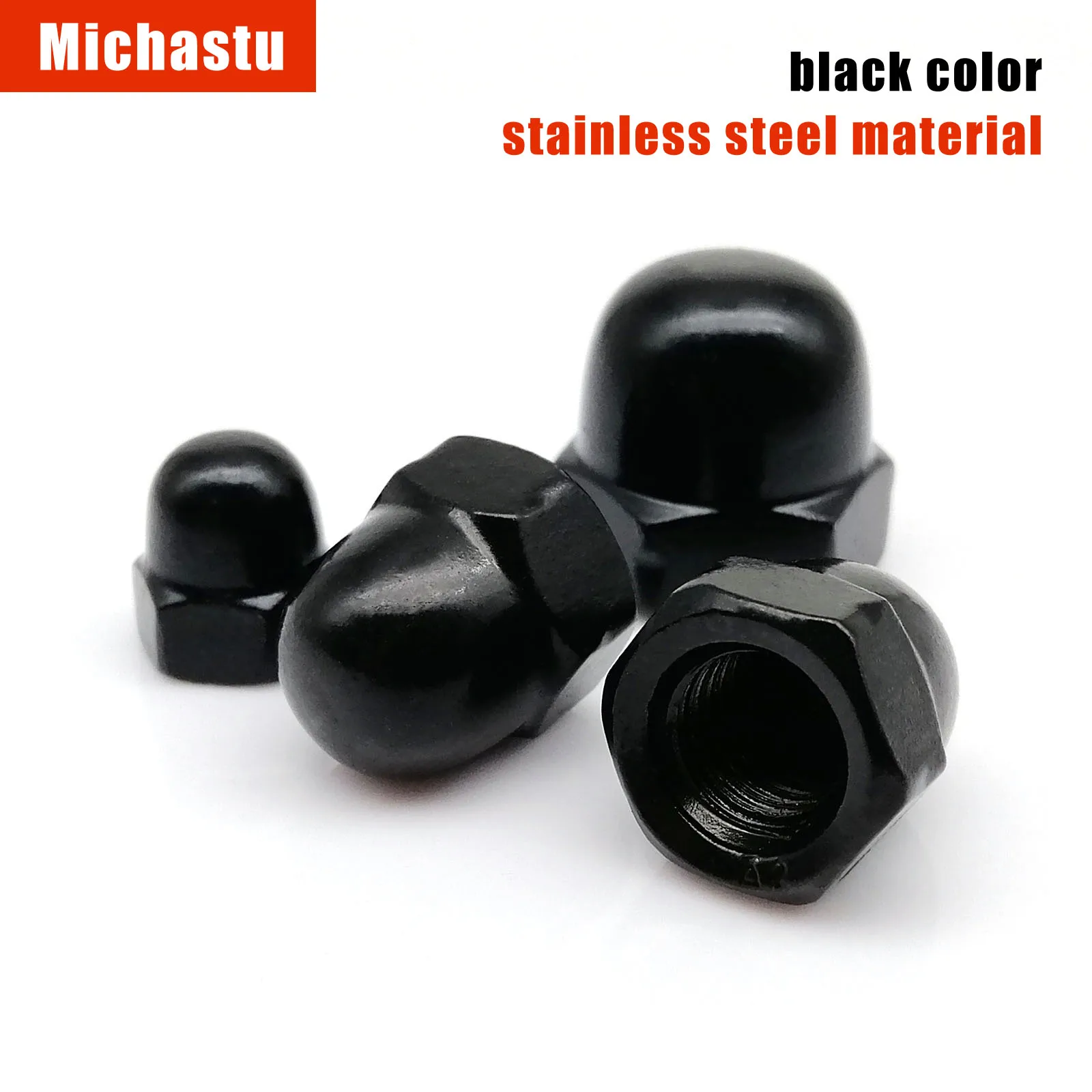 DIN1587 M3 M4 M5 M6 M8 M10 M12 Black 304 A2-70 Stainless Steel Hexagon Acorn Cap Nut Decorative Cover Semi Dome Nut