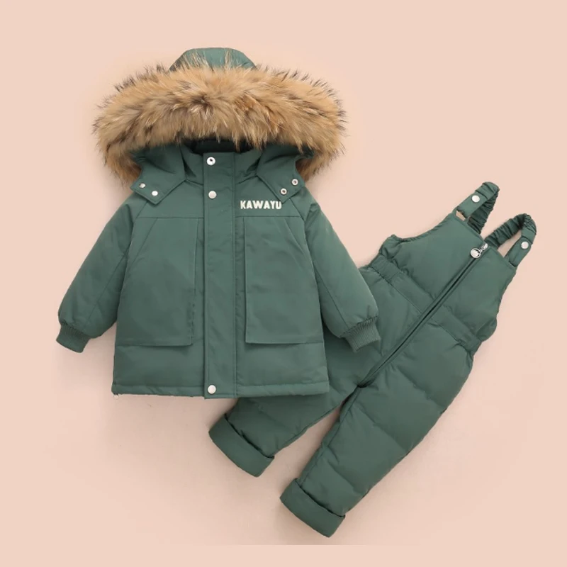 

Winter Children's Clothing Set 2Pcs Boys Girl Down Jacket 2022 New Baby Snowsuit Clothes Overalls for Kids Toddler Jumpsuit Coat
