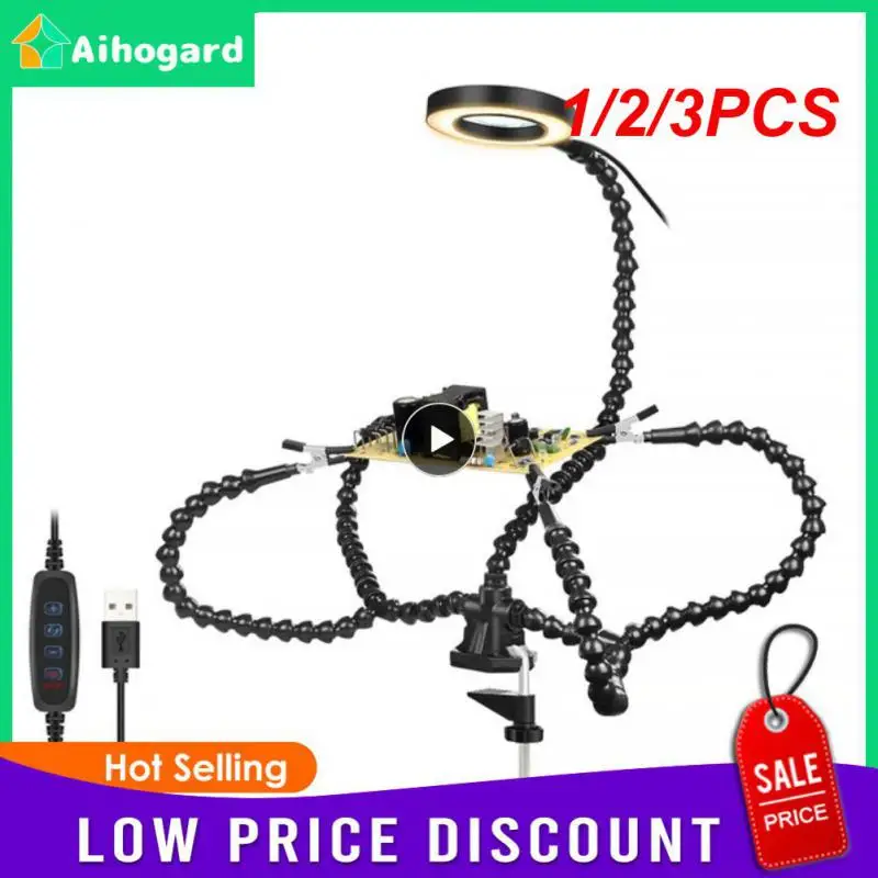 

1/2/3PCS Flexible Holder Alligator Arms Soldering Helping Hands Table Clamp Pcb Board Adjustable Welding Repair Third Hand Tool