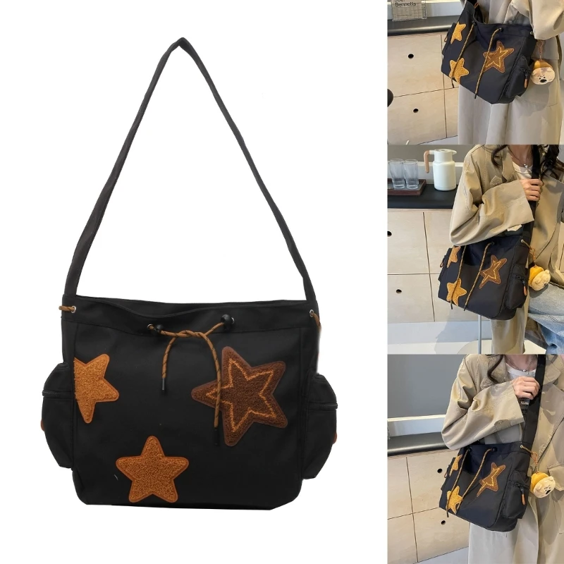 

Женская сумка через плечо большой емкости со звездным узором, школьная сумка для студентов