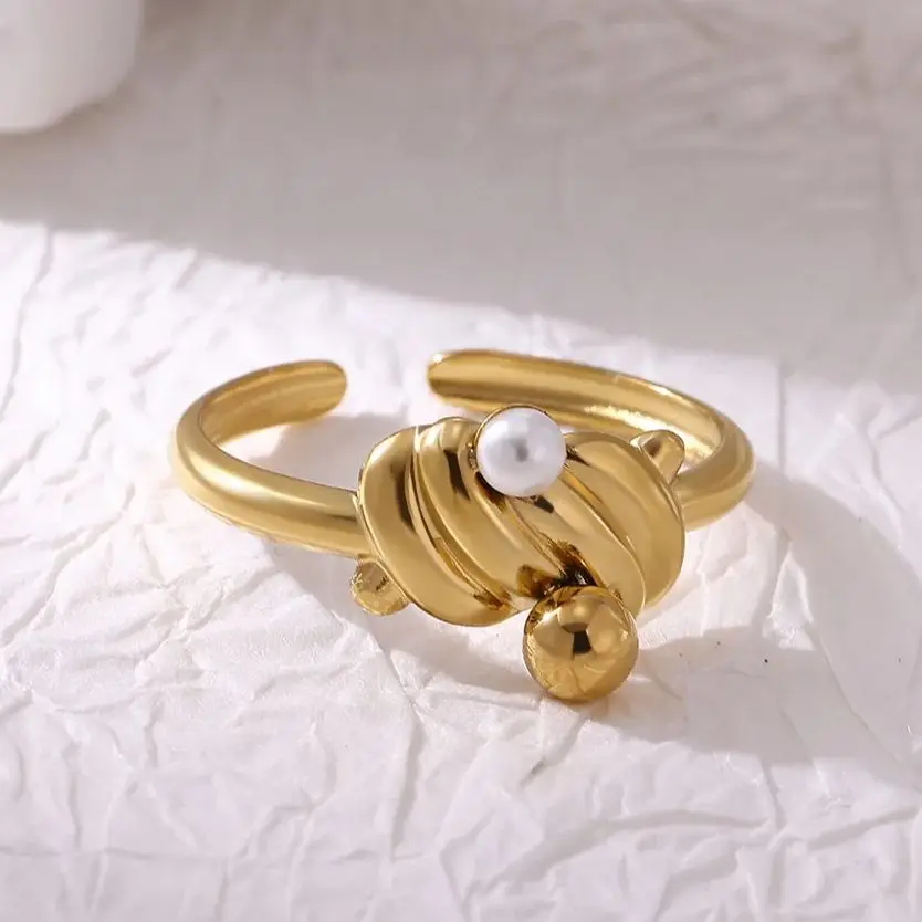 Stainless Steel Pearl Joint Ring