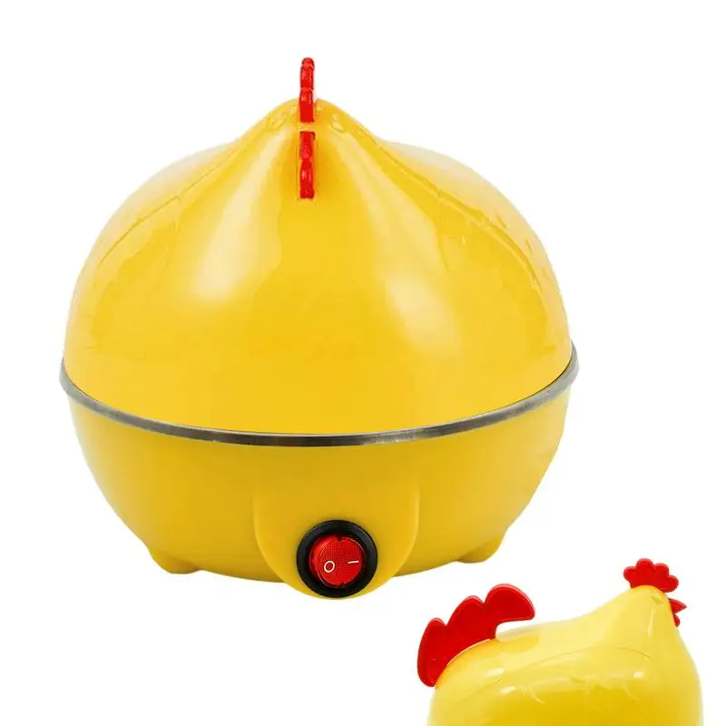 Home Kitchen Cooking Tool 7-Egg Capacity Egg Cooker Chicken Shaped Egg Boiler Eggs Steamer Appliance Utensil