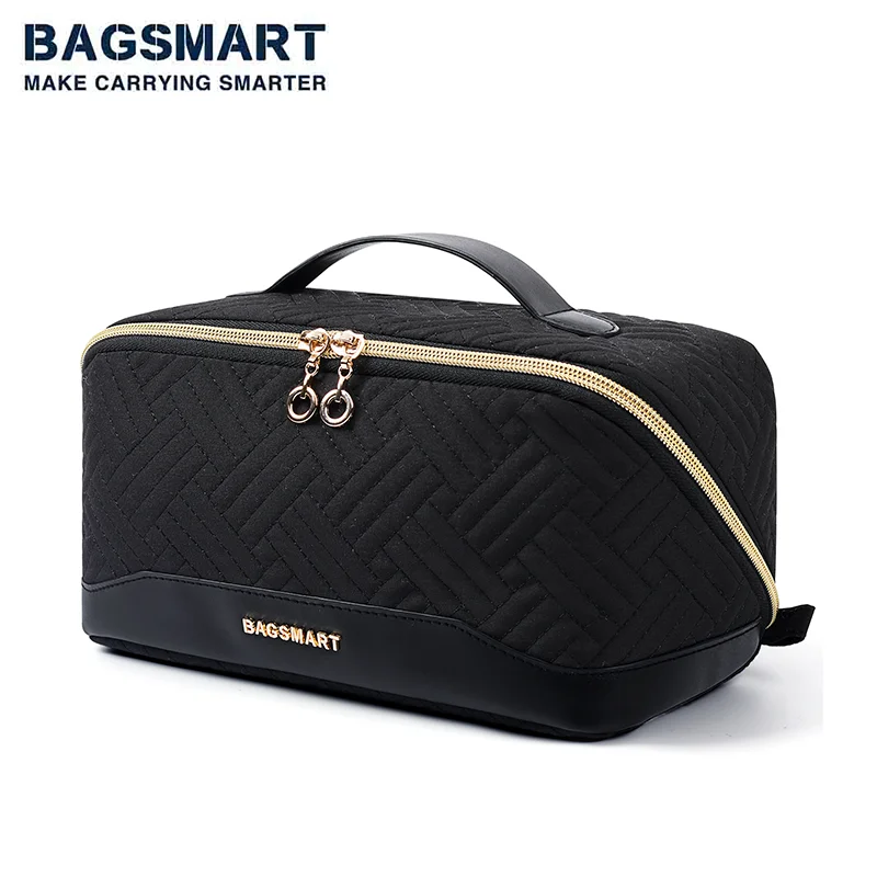 

Дорожная косметичка BAGSMART, водонепроницаемая косметичка для женщин, Портативная сумка, открытый плоский органайзер для косметики, сумка для туалетных принадлежностей