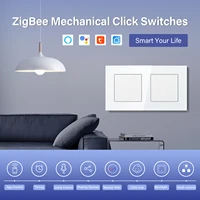 BSEED ZigBee Click Switches Series Wall Smart Click Light Switches Yellow Backlight Glass Frame Tuya APP Switch EU Standard - Image 2