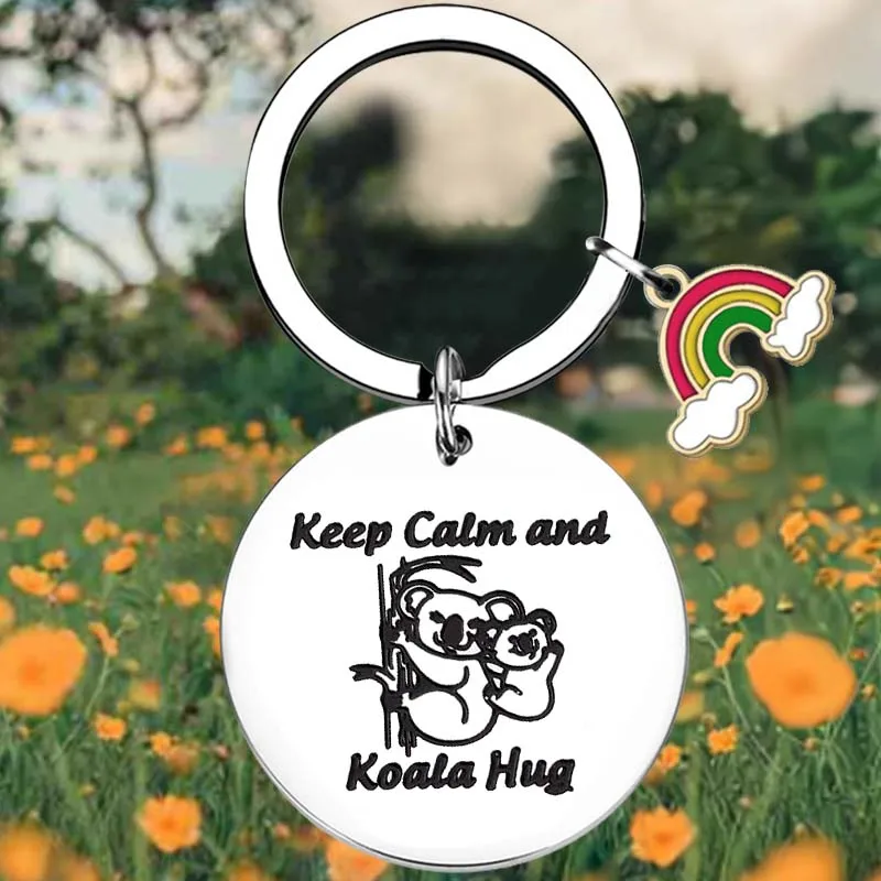 Koala Bear Gift Portachiavi Anello Keep Calm E Koala Hug Portachiavi Ciondolo Koala Lover Gift Family Friends Gift