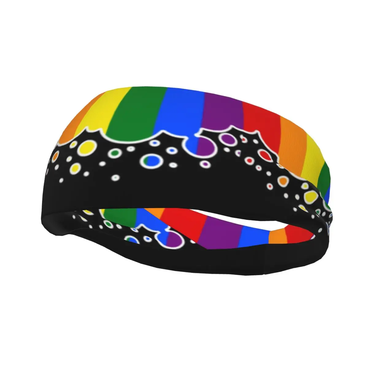 

Gay Pride Rainbow Bubbles Sweat Headband Headwear LGBT Queer Hair Bands Jog Basketball Running Sweatband Sports Safety for Men