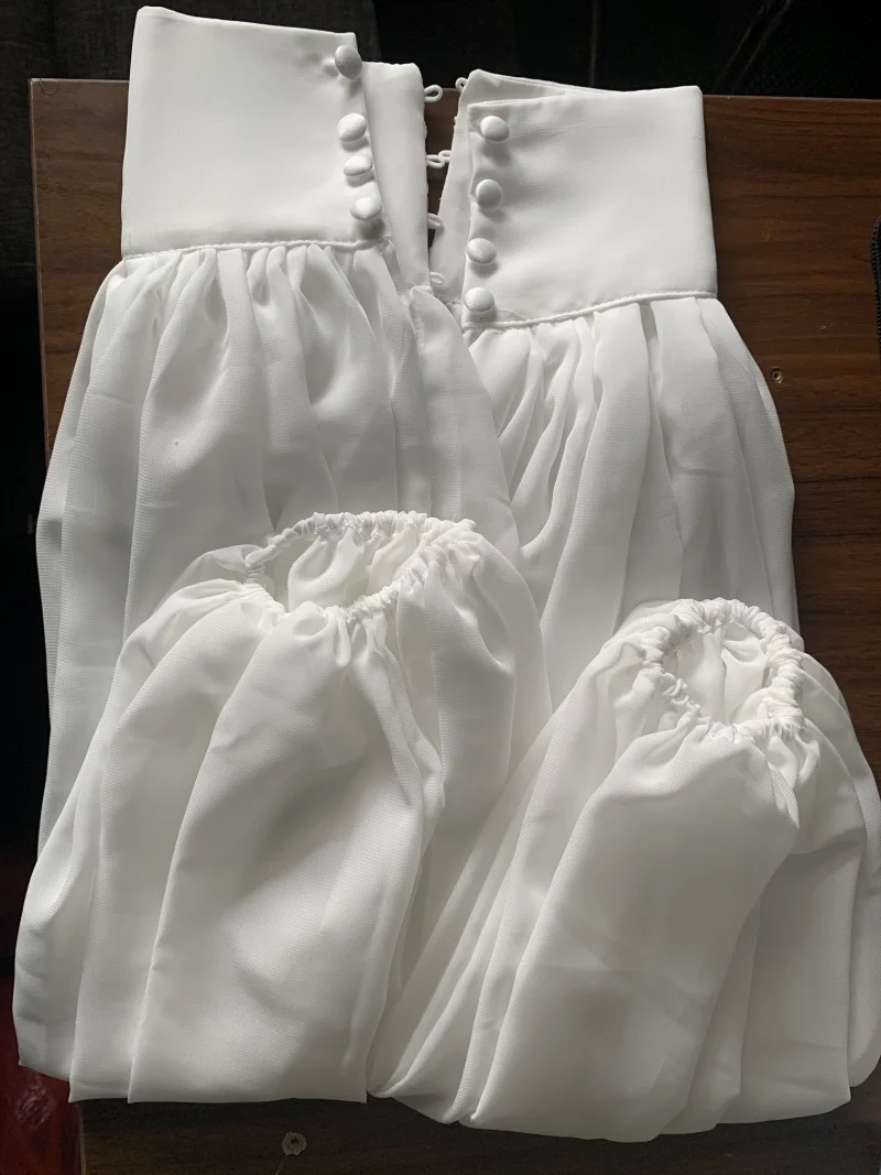Wedding dress gloves wedding sleeve accessories White Detachable Sleeves Chiffon Wedding Arm Cover Long Puff Sleeves Photoshoot Decor for Woman Bride Accessories Bridal Gloves