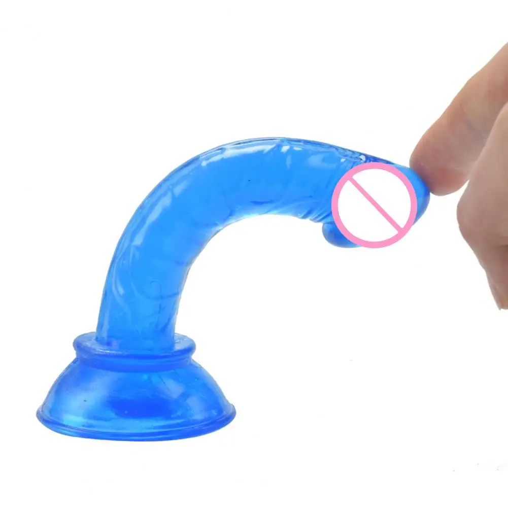 Sex Toys Fake Sucker Phallus Multicolor Faux Crystal Clear Mini Manual Simulated Bottom Suction Cup Female G-spot Masturbator Dildo