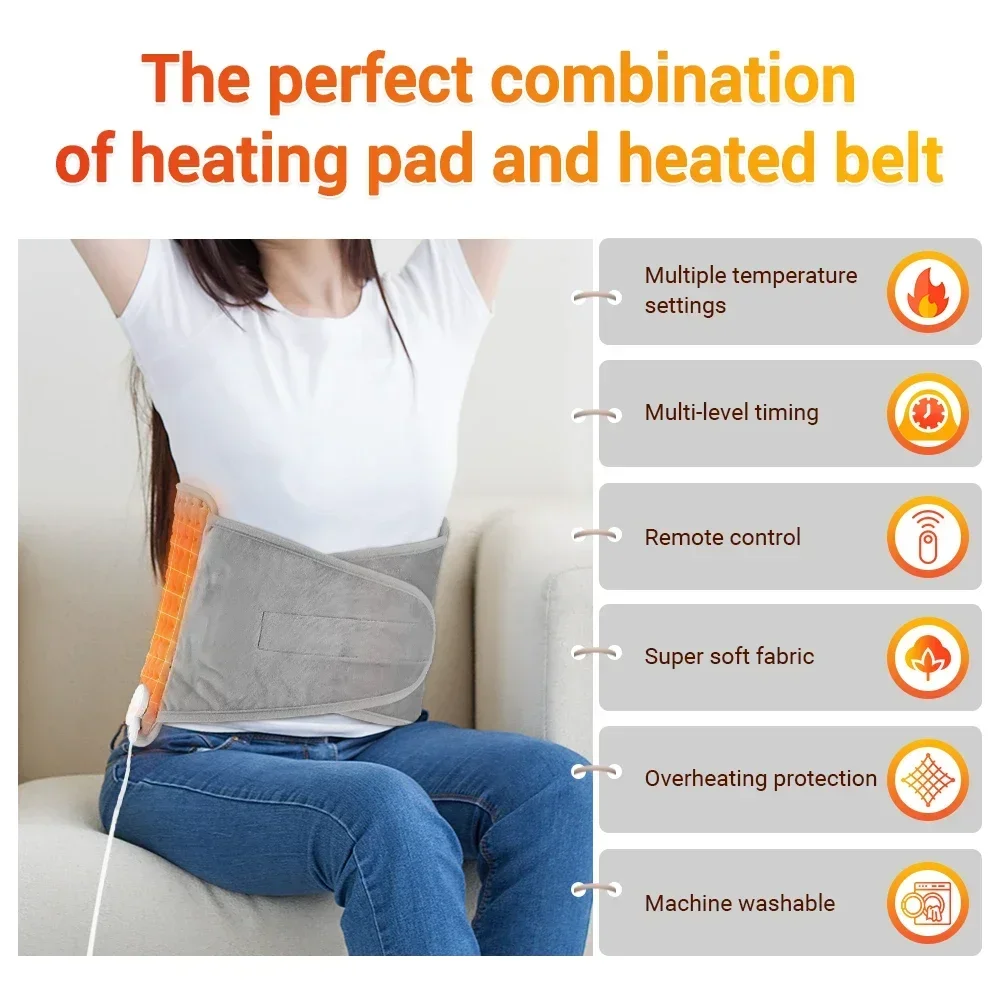 Home Electric Heating Pad Warm Physiotherapy Thermal Blanket Office Temperature Control Waist Belt Warming Back Hand Leg Abdomen