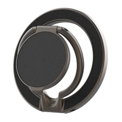 Dual - Sided Magnetic Phone Stand and Ring Holder with Kickstand Grip (B - Black)