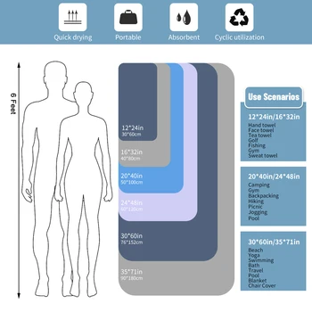 Mutao Microfiber Towel With Mesh Bag, Quick Drying Absorbent Towels For Camping, Gym Yoga, Backpacking, Hiking 2