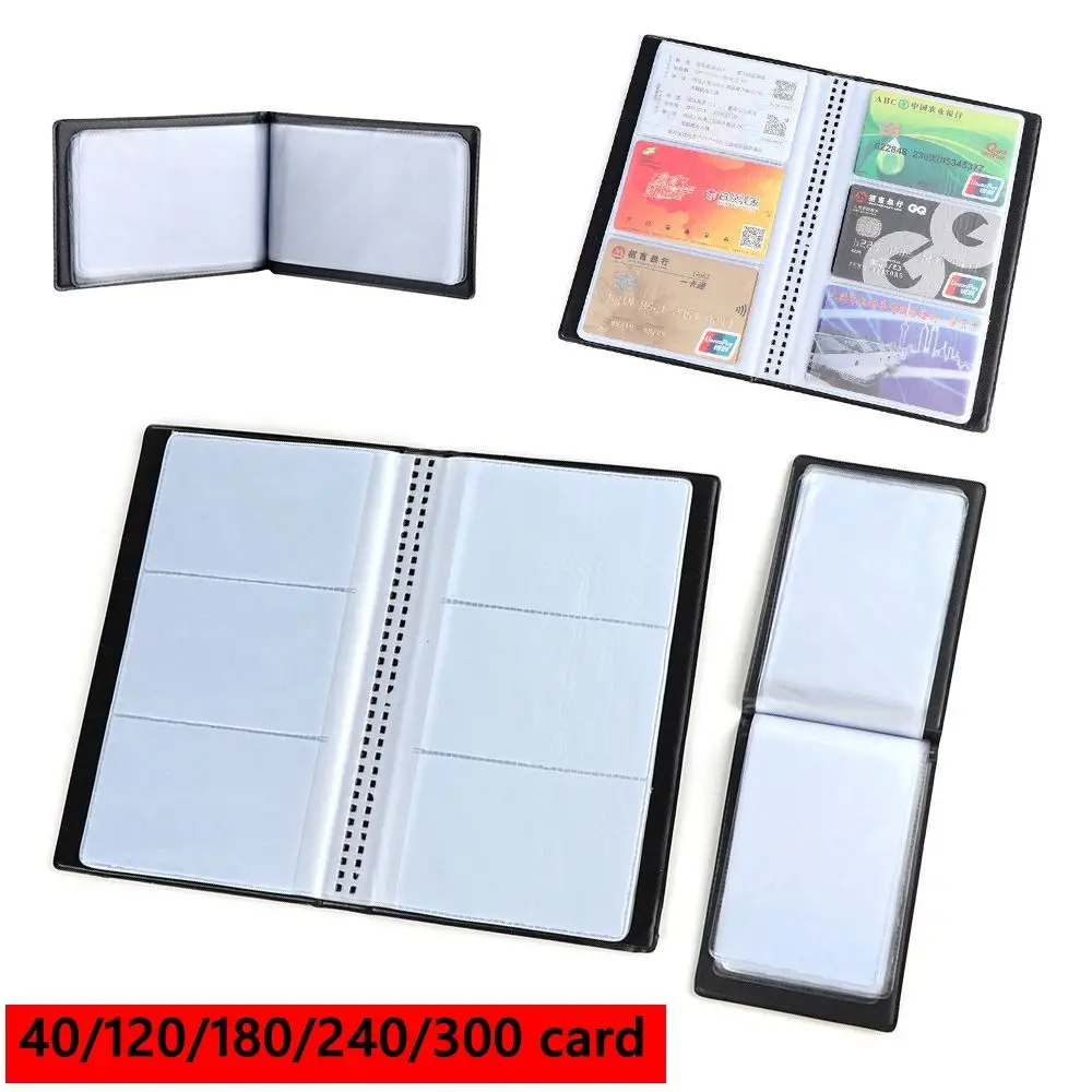 Black Card Holder Books High Quality Cards Album New Book Case Artificial Leather Container Credit Card Holder Paper Craft