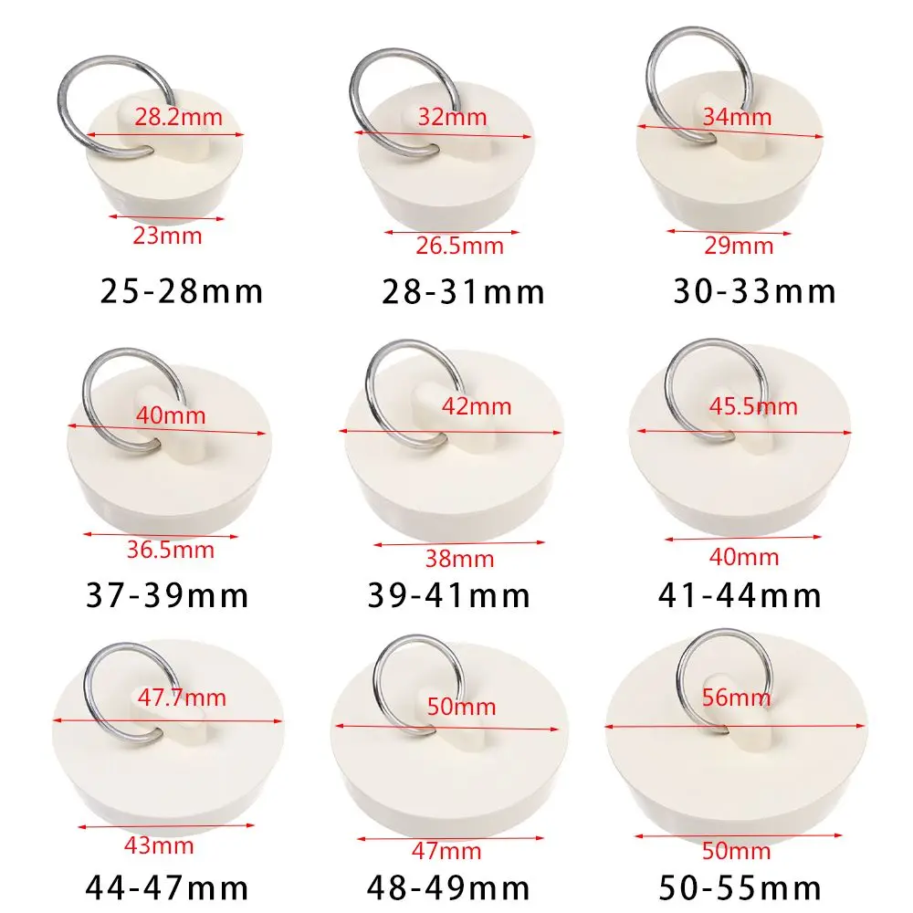 Kitchen Bathroom Water Sink Plug Hanging Ring Round Rubber Bathtub Stopper Leakage-proof Sewer Drain Cover