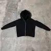 Y2K Zip up hoodie Faux Fur Collar Harajuku Rock Goth Top Retro Punk Loose Jacket Hip Hop Streetwear Zipper Hoodie sweatshirt EMO 2