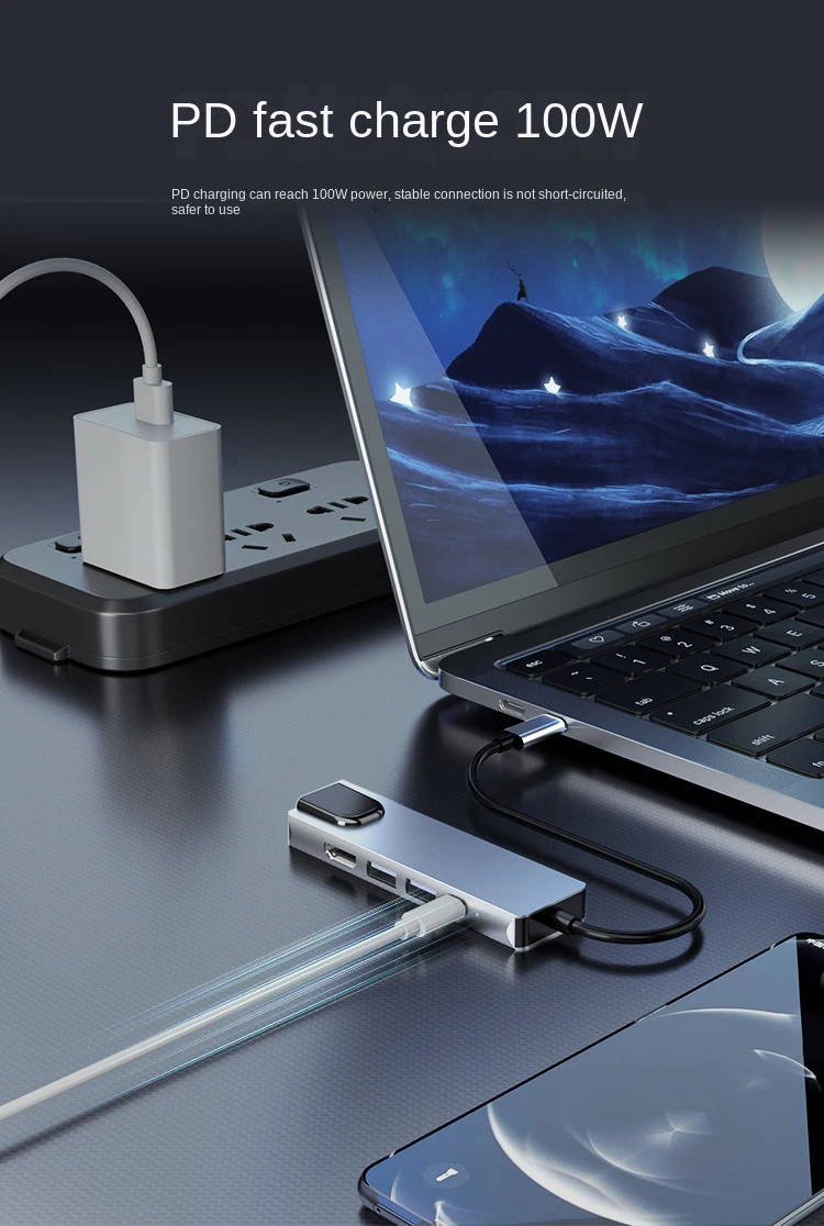 Coolcirc 5 In 1 Type C USB HUB HDTV USB 3.0 2.0 Adapter Docking Station Multi-po