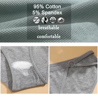 FINETOO 3 pièces/ensemble femmes coton culottes femmes Sexy taille basse slips femme respirant sous-vêtements bouton conception motif doux Lingerie 4