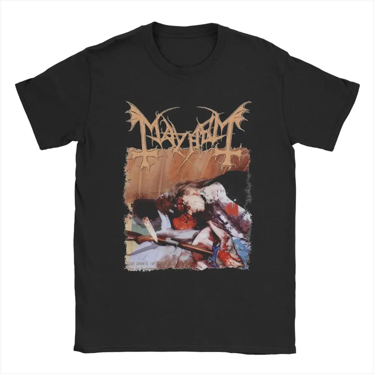 

Rock Mayhem Band Vintage Punk Men's T Shirt Death Metal Hipster Tee Short Sleeve Round Neck T-Shirt Pure Cotton Clothes