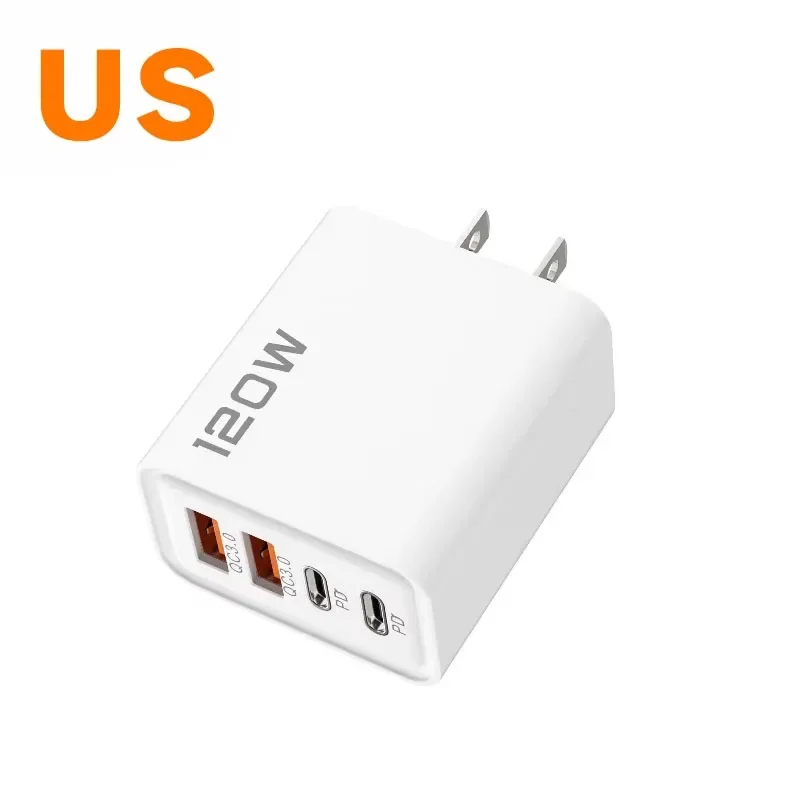 ตัวเลือกสินค้า อะแดปเตอร์ชาร์จเร็ว 4 พอร์ต USB-C 120W ชาร์จได้ทุกแบรนด์