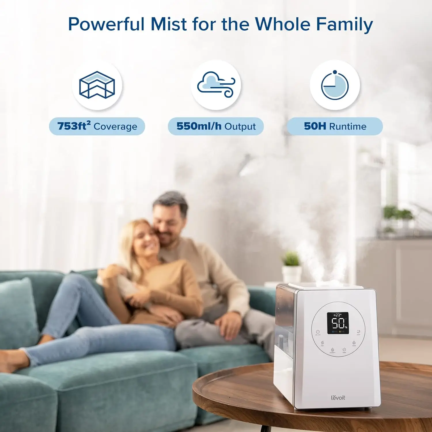 LV600S Smart Warm and Cool Mist Humidifiers for Home Bedroom Large Room, (6L) 753ft² Coverage, Quickly & Evenly Humidify 4