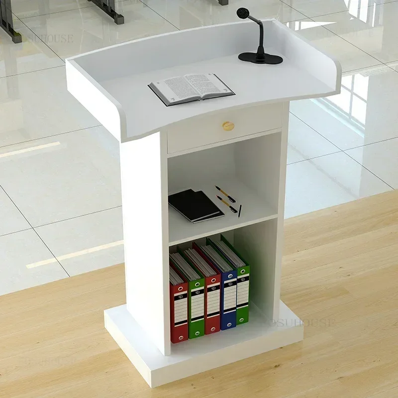 Simple Reception Desks Podium Speech School Church Lectern Pulpit Modern Meeting Room Emcee's Desk Book Shelves Office Furniture
