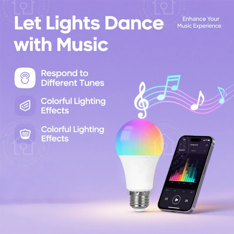 Tuya Led Bulb E27 220-240V Dimable Bluetooth RGB Lamp Smart Life APP Control for Bedroom Room Decoration Party Lights smart led light bulbs