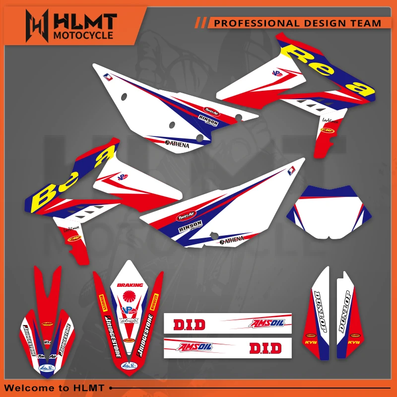 

HLMT Style Team Graphics Decal Sticker Deco For Beta RR 2T 4T 125 200 250 300 350 390 430 480 450 2013-2017 2014 2015 2016