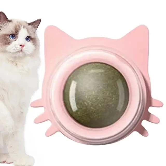 Catnip Cat Natural Mint Ball Wall Stick-on Snack Promote Digestion And Improve Appetite Cat Grass Spinning Tooth Clean Pet Toys 2