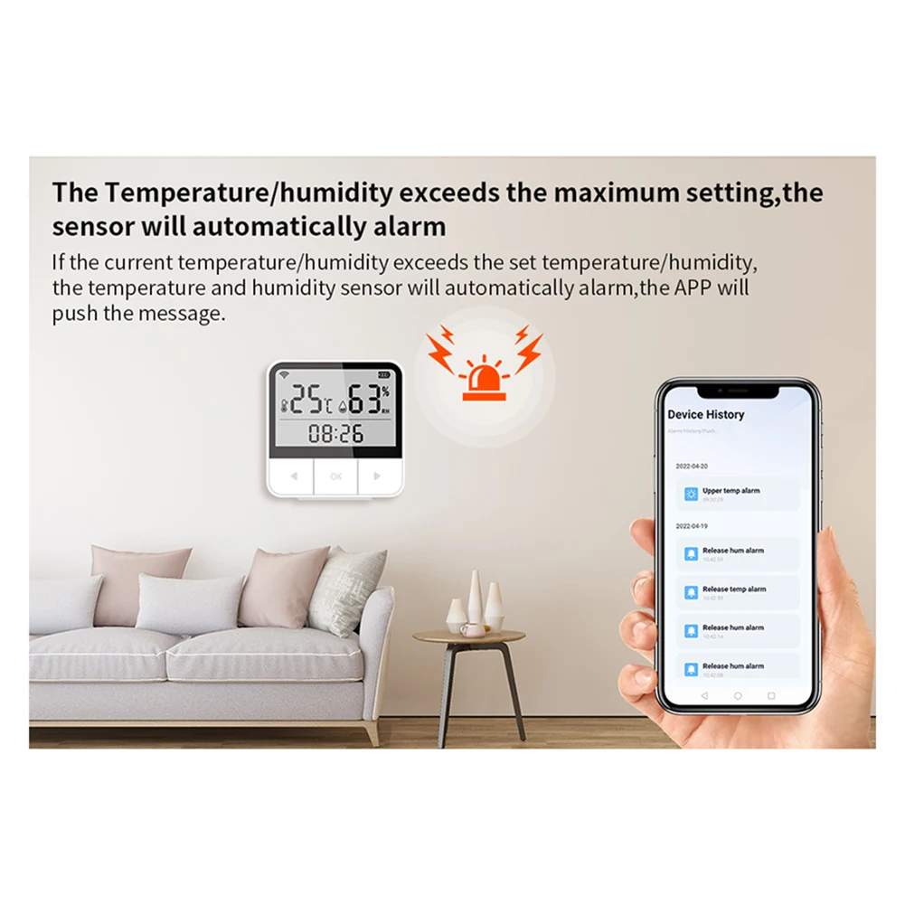 Tuya WiFi Temperature Humidity Sensor Remote Control Smart Home