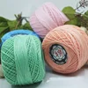 Retail 50g/ball 8# 2ply DIY Colorful Thin Lace Yarn Crochet Yarn 100% Cotton Yarn Hand Knitting Thread Sewing Machine Line JK468 1