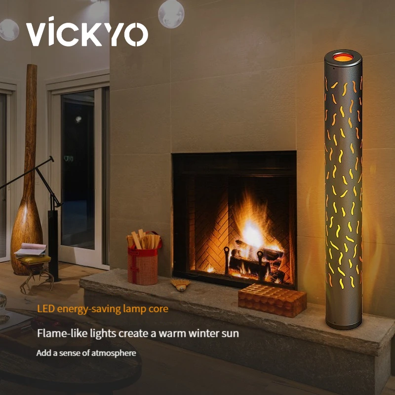 

VICKYO DIY Flame Ambiance Floor Lamps For Home Decorations Stand Light For Living Room Bedroom Christmas Decoration Night Lights