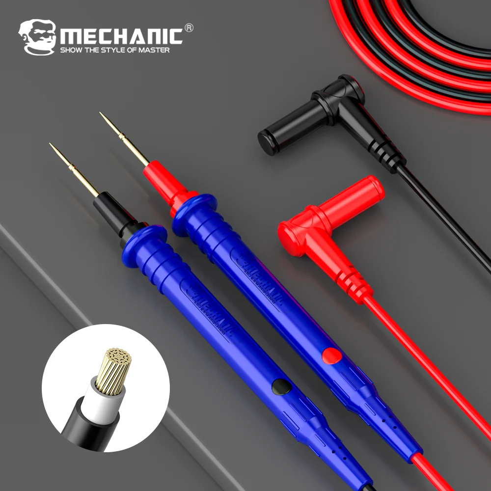 Universal Test Lead Digital Multimeter Leads Precision Needle Tip Double Insulation Soft Silicone Gold-Plated