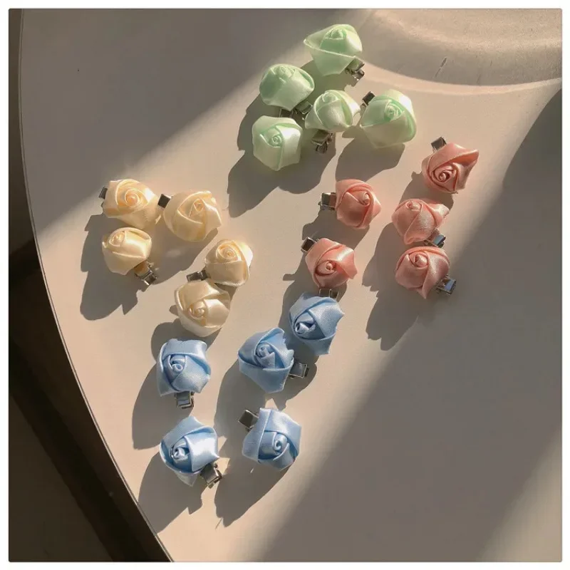 

Small Flower Hairpins Sweet Vintage Elegant Hair Side Clip Fabric Hair Clip Wedding Hair Bow Headwear Fashion Hair Accessories