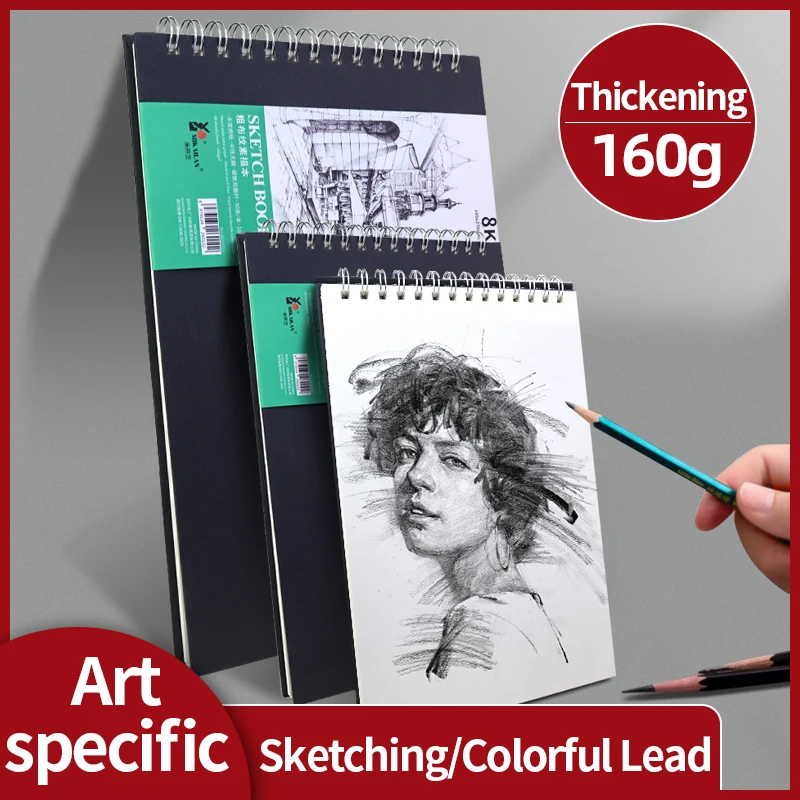 mikailan sketchbook manual 8k 16k com bobina de grao grosso notebook diario planejador