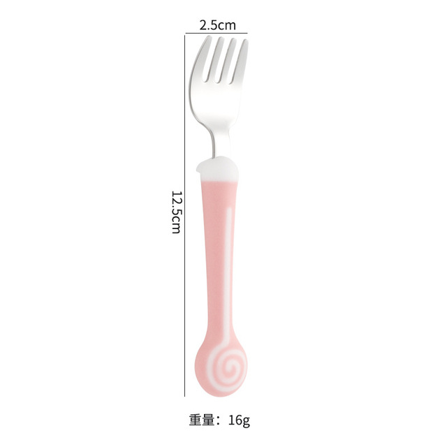 Gadgets Lollipop Baby Spoon Fork Children Utensil Stainless Steel Toddler Dinnerware Cutlery Infant Feeding Tableware