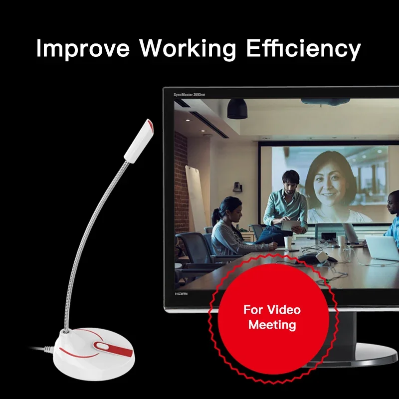 Mini USB Microphone Studio Speech Speakers 3.5mm Jack Plug Wired Microphones for PC Computer Laptop Notebook Loud Speaker