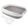 Large Top Entry Cat Litter Box Semi Enclosed Sand Pan Spacious Kitten Basin Open Design Easy Pet Toilet For Animals