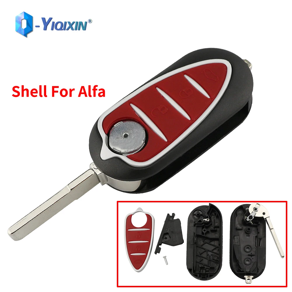 YIQIXIN 3 Buttons Flip Replacement Fob Case Cover For Alfa Romeo Mito Giulietta 159 GTA 147 156 166 Folding Remote Car Key Shell