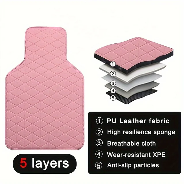 4Pcs PU Leather Car Mats 2