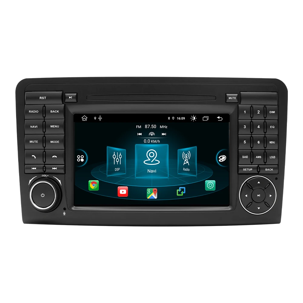 Radio para coche Android 14 de 7" 1 Din para Benz ML W164 2005-2012 GL con CarPlay inalámbrico, Android Auto, 8 núcleos, 8+128GB, DSP, 4G, GPS y asistente de voz con IA. 3