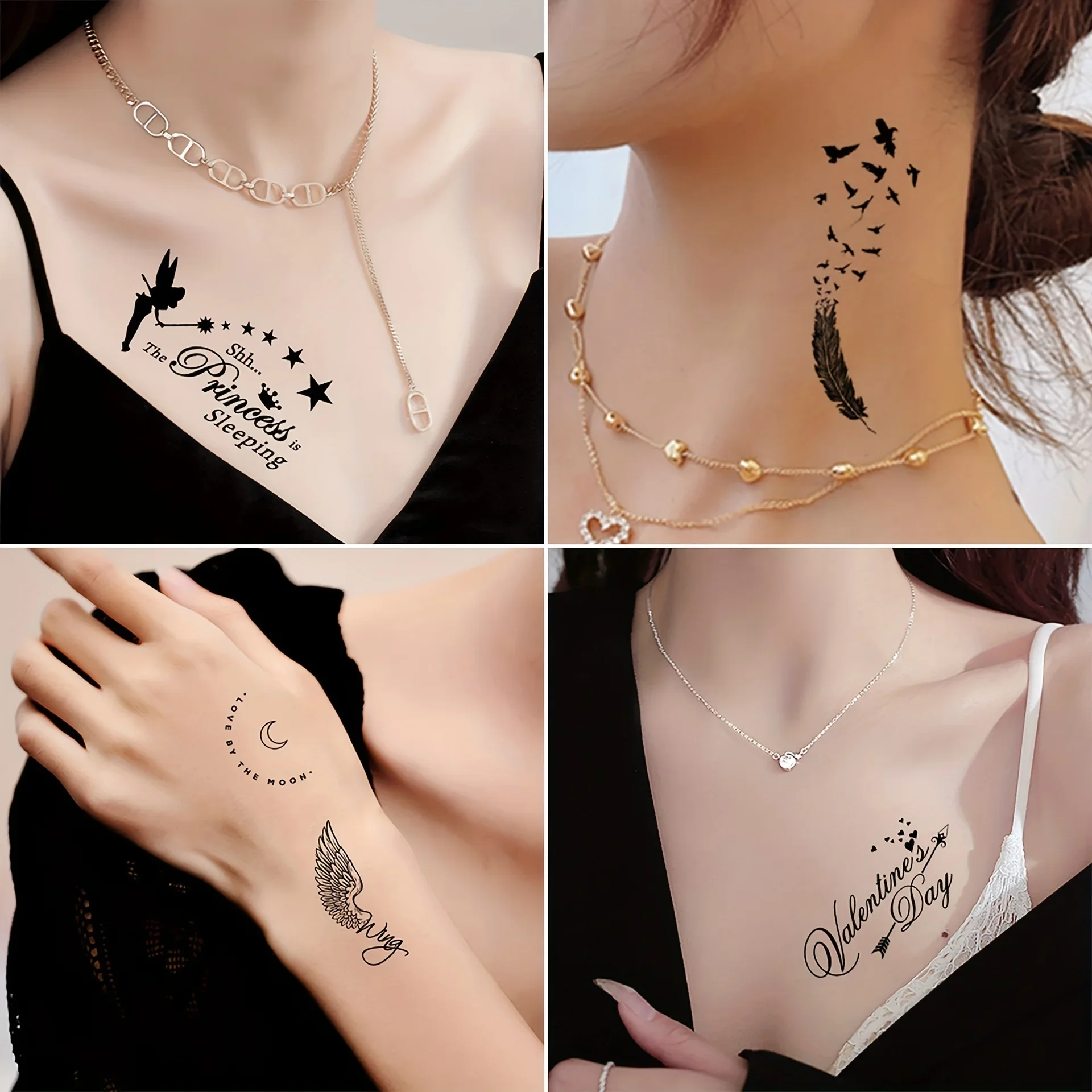 30 قطعة ملصقات الوشم وهمية صغيرة مقاوم للماء للنساء الفتيات النصوص الكلمات  خط ريشة الوشم المؤقت لاصق الأيدي إصبع - AliExpress, image size:1920x1920