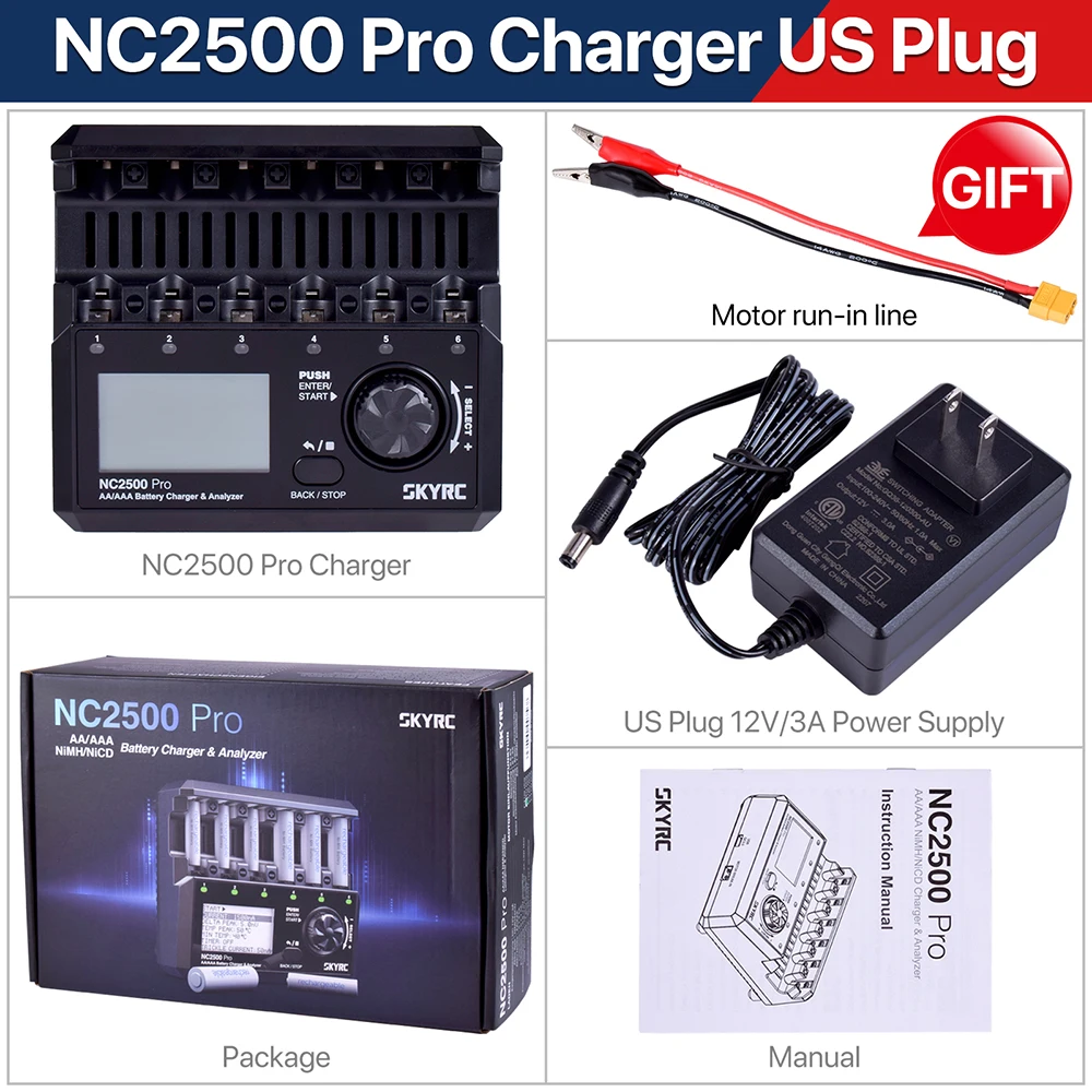 SKYRC NC2200 12V/2.0A 4 Slots AA AAA Battery Charger Analyzer NiMH/NiCD Battery SKYRC NC2200 12V/2.0A 4 Slots AA AAA Battery Charger Analyzer NiMH/NiCD Battery