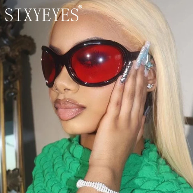 Lunettes de soleil ovales surdimensionnées 2026, style masque, pour femmes et hommes, de marque de luxe, de créateur, à grande monture, style Y2K, lunettes de soleil, Oculos 1