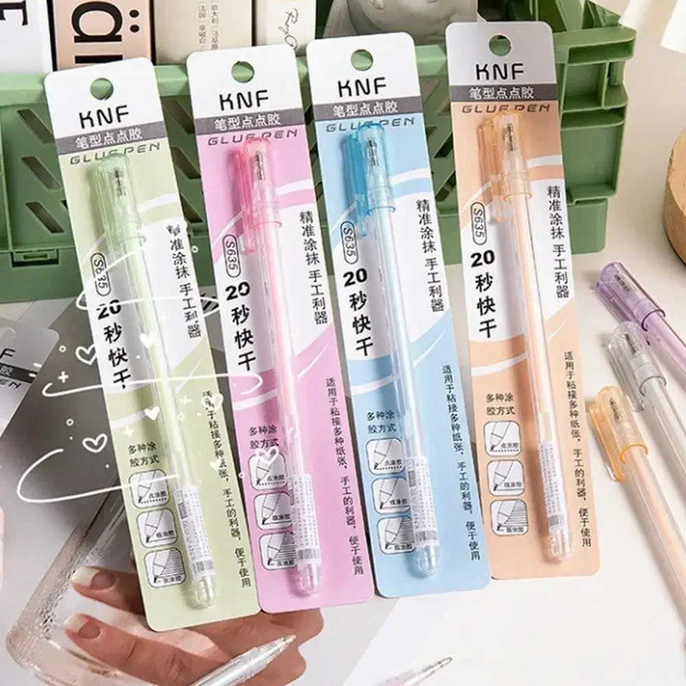 캔디 컬러 접착제 펜, 빠른 건조 수동 디스펜싱 펜, 단단한 접착제 스틱, 학생 핸드북 DIY 고점도 접착제 사무실, 1PC
