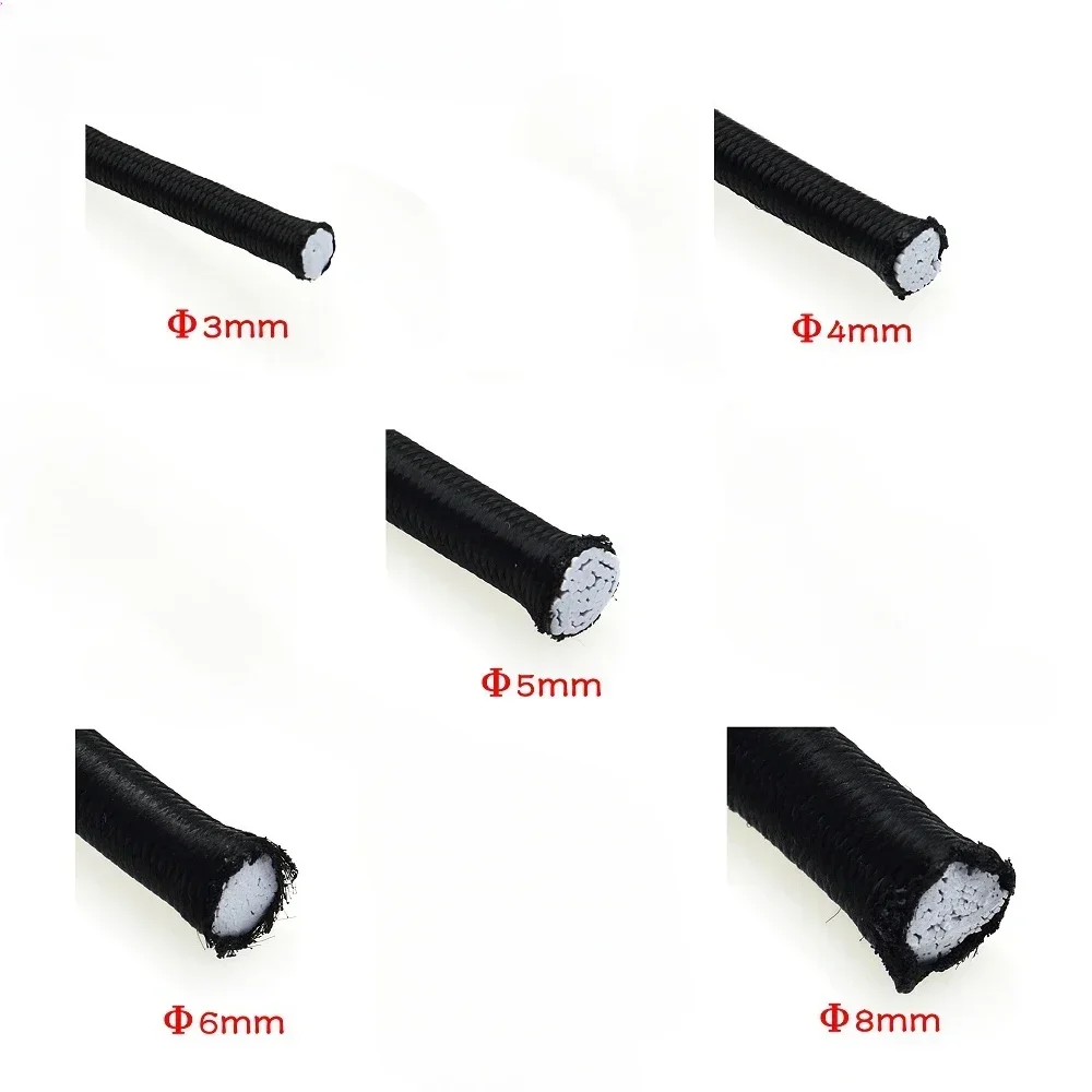 DIY Rubber Bands Elastic Band Sewing Accessories Clothing Straps Elastics Rope Black Crafts High Quality 3/4/5/6/8MM Apparel