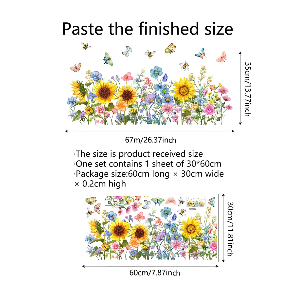 Wall Stickers Butterfly Sunflower Sun Catcher Stickers Static Window Glass Suncatcher Decal Rainbow Maker Living Room Bedroom Home Decoration