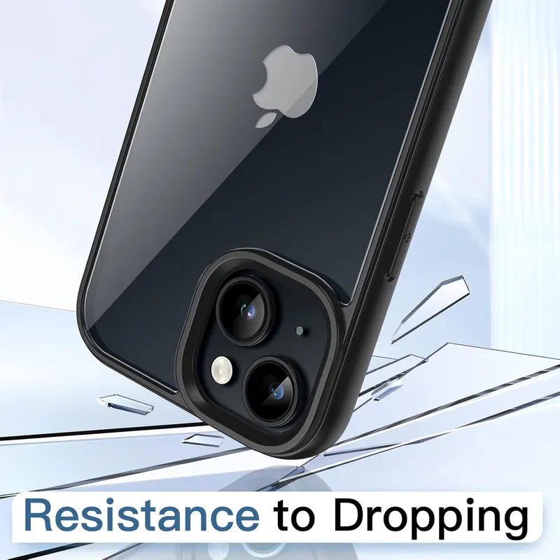 Colour Back Transparent Shockproof Phone Case for iPhone 16 15 14 13 12 11 Pro Max 7 8 Plus XR Xs 12 Mini Silicone Bumper Cover