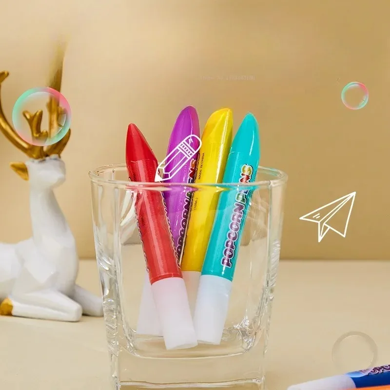 3D 프린팅 버블 펜, 페이스트 수채화 페인트, 미술 용품, 어린이 그림 낙서 펜, DIY 확장 효과, 6 가지 색상/세트